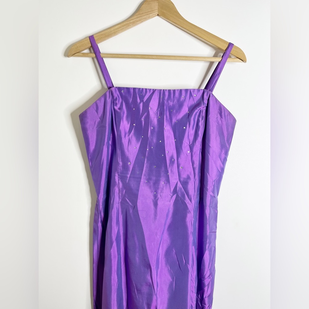 Jessica McClintock for Gunne Sax Purple iridescent rhinestone millennial Dress - Picture 3 of 13